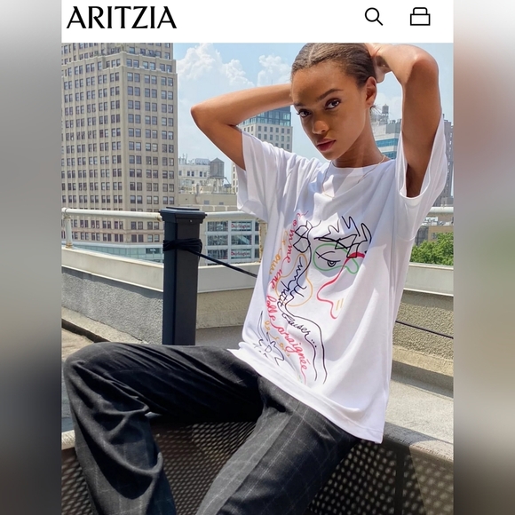 Aritzia Group by Babaton Pegasus T-Shirt Medium 100% Organic Cotton - Picture 5 of 9